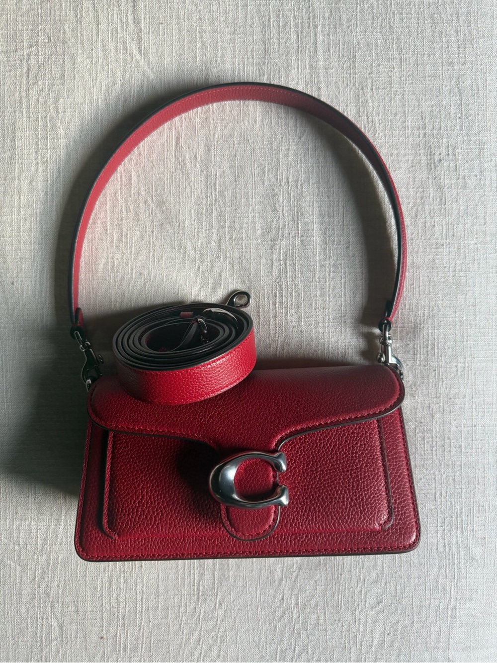 Coach Red Tabby 20 with Silver hardware